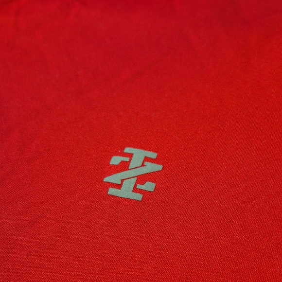 Izod Red Polo Mens Shirt with Striped Collar Short Sleeve - Picture 4 of 15